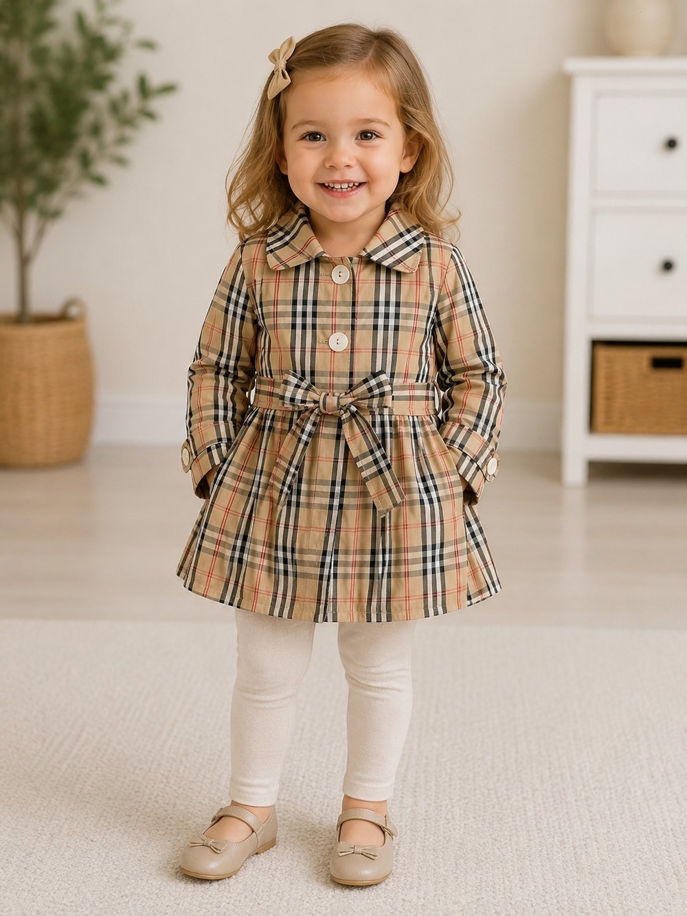 2/$40 Plaid Trench Coat – Size 3T / 98